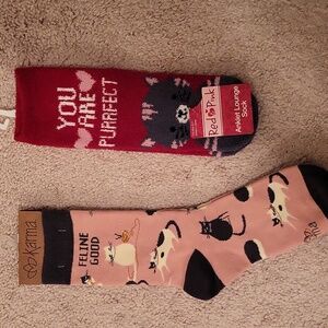 2 Pair Cat Lounge Socks